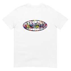 - White T-Shirt with Spring Colors