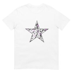 White Short-Sleeve Unisex T-Shirt with  Purple Star